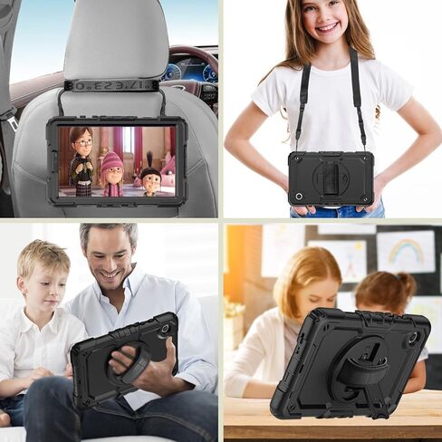 Herize Case Compatible with Galaxy Tab A9 8.7 Inch | SM-X110/X115/X117 Cover with Screen Protector Pencil Holder | Heavy Duty Rugged Rubber Protective Case W/Stand Shoulder Strap for Samsung Tab A9 in Kuwait