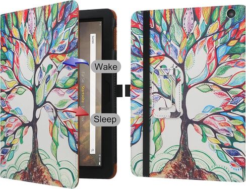 Folio Case for All-New Amazon Fire HD 10 and 10 Plus Tablet (13th/11th Generation, 2023/2021 Release) 10.1" - Slim Fit Standing Cover with Auto Sleep/Wake,Black in Saudi Arabia