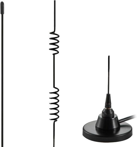 هوائي UHF VHF ثنائي النطاق 136-174 ميجا هرتز 400-520 ميجا هرتز للمركبة المتنقلة هام راديو قاعدة مغناطيسية مع محول PL-259&SMA لأجهزة BTECH BaoFeng ICOM Kenwood المحمولة في اتجاهين in Kuwait