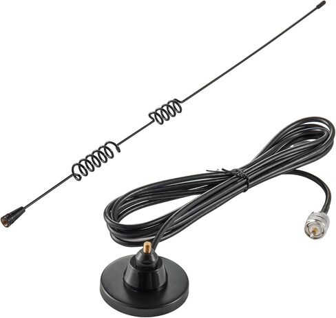 هوائي UHF VHF ثنائي النطاق 136-174 ميجا هرتز 400-520 ميجا هرتز للمركبة المتنقلة هام راديو قاعدة مغناطيسية مع محول PL-259&SMA لأجهزة BTECH BaoFeng ICOM Kenwood المحمولة في اتجاهين in Kuwait