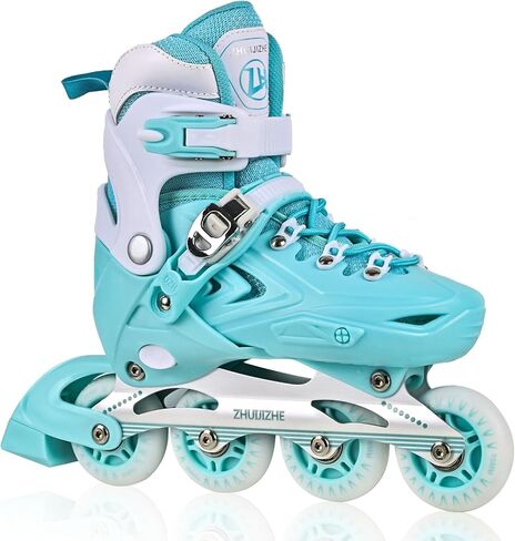 Inline Skates for Girls and Boys, 4 Size Adjustable Light up Wheels Kids Inline Skates for Toddlers Beginner Outdoor Indoor Sport in Saudi Arabia