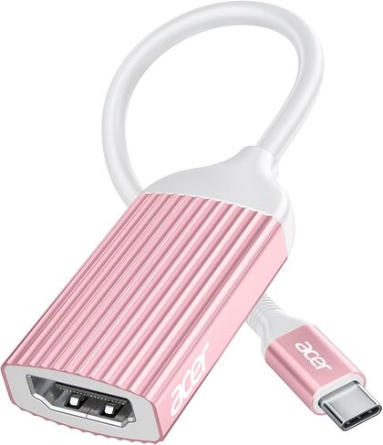 acer USB C to HDMI Adapter 4K@60Hz, Type C (Thunderbolt 3/4) HDMI Converter for Monitor, USB C to HDMI Connector, Compatible with MacBook Pro/Air, iPad Pro/Air, iPhone 15 Pro, and Monitors(Pink) in Saudi Arabia