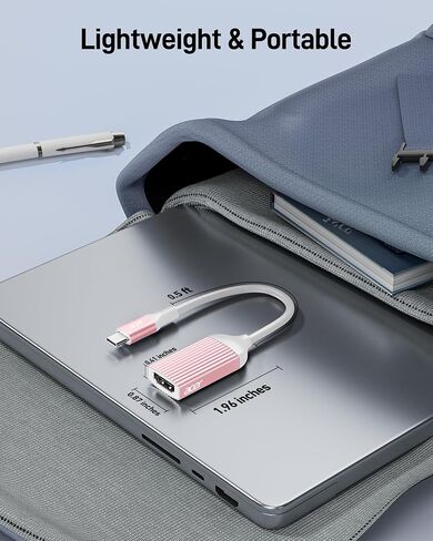 acer USB C to HDMI Adapter 4K@60Hz, Type C (Thunderbolt 3/4) HDMI Converter for Monitor, USB C to HDMI Connector, Compatible with MacBook Pro/Air, iPad Pro/Air, iPhone 15 Pro, and Monitors(Pink) in Saudi Arabia