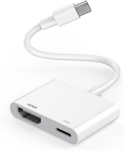 محول USB C إلى HDMI 4K@60 هرتز، [معتمد من MFi] كابل محول USB من النوع C إلى AV رقمي مع منفذ شحن سريع PD 100 وات متوافق مع 15/15 Pro/15 Pro Max/15 Plus، iPad Pro إلى شاشة عرض HDTV in Kuwait
