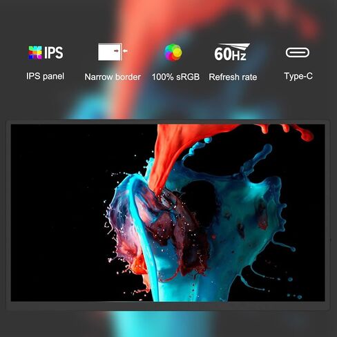 Bimawen 18.5 inch Portable Monitor Ultra Slim - 100% sRGB 1080p CNC Frame, Compatible with USB 3.0/3.1/3.2 Phone Computers laptop Gaming Devices and Mac series in Saudi Arabia