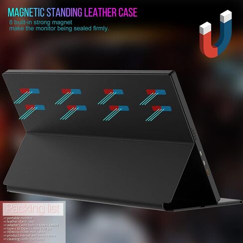 Bimawen 18.5 inch Portable Monitor Ultra Slim - 100% sRGB 1080p CNC Frame, Compatible with USB 3.0/3.1/3.2 Phone Computers laptop Gaming Devices and Mac series in Saudi Arabia