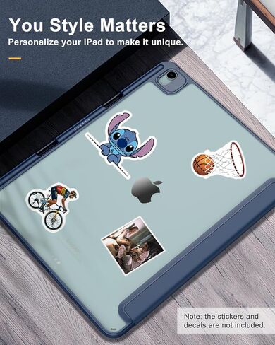 حافظة TiMOVO لجهاز iPad Air 13 بوصة (M2) 2024 مع حامل قلم رصاص، غطاء واقٍ نحيف مع غطاء خلفي شفاف لجهاز iPad Air 13 بوصة، تنبيه/غفو تلقائي - أزرق داكن in Kuwait