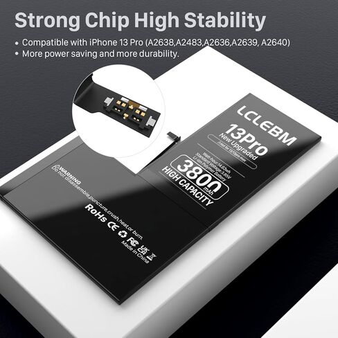 LCLEBM [3800mAh] Battery for iPhone 13 Pro, 2024 New 0 Cycle Higher Capacity Battery Replacement for iPhone 13 Pro Model A2483, A2636, A2638, A2639, A2640 with Complete Repair Tools Kits in Kuwait