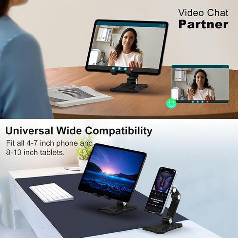 حامل هاتف قابل للطي لهاتف Samsung Galaxy A15 A14 5G/A54/A25/S23 Ultra/S22 S21 S20 Plus، حامل حامل iPad، حامل حامل قابل للتعديل أطول حامل iPhone لهاتف iPhone 15 14 13 12 11 Pro Max، Pixel 7 6 5 in Kuwait