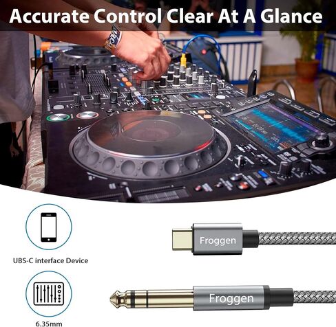 USB C to 6.35mm 1/4 inch Audio Stereo Cable 6 Feet, USB Type C to 6.35mm 1/4 inch TRS Audio Cord Compatible with iPad, Pixel 4XL, Samsung Galaxy S22, Amplifier, Mixer, Speaker, Home Theater in Saudi Arabia
