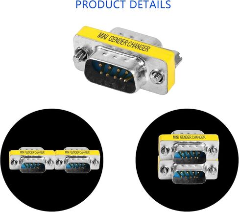 MEIRIYFA DB9 مغير الجنس D-SUB 9 Pin RS-232 موصل كابل المنفذ التسلسلي محول مقرنة للتطبيقات التسلسلية - 4 قطع (ذكر إلى ذكر) in Saudi Arabia