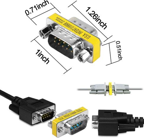MEIRIYFA DB9 مغير الجنس D-SUB 9 Pin RS-232 موصل كابل المنفذ التسلسلي محول مقرنة للتطبيقات التسلسلية - 4 قطع (ذكر إلى ذكر) in Saudi Arabia