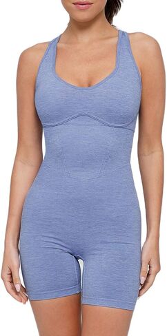 Popilush The Shapewear رومبير للنساء - ثوب فضفاض قصير متقاطع الظهر للتحكم في البطن ملابس Bodycon للجيم 2024 in Saudi Arabia