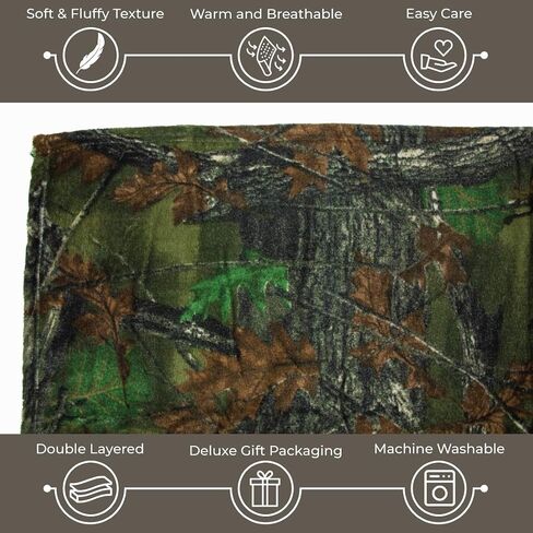 Ultra Soft Coral Fleece Camo Throw Blanket | Cozy, Plush Baby Blanket for Kids | Camo Prints | Washable | Wide Size for Extra for Warmth & Comfort | Cute in Saudi Arabia