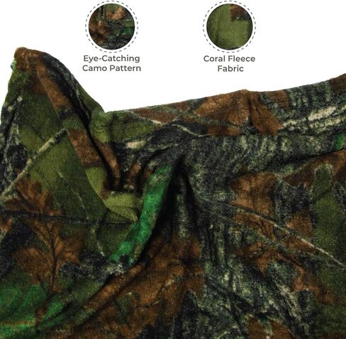 Ultra Soft Coral Fleece Camo Throw Blanket | Cozy, Plush Baby Blanket for Kids | Camo Prints | Washable | Wide Size for Extra for Warmth & Comfort | Cute in Saudi Arabia