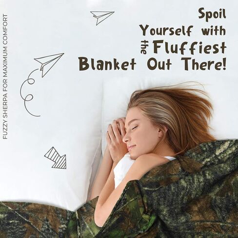 Ultra Soft Coral Fleece Camo Throw Blanket | Cozy, Plush Baby Blanket for Kids | Camo Prints | Washable | Wide Size for Extra for Warmth & Comfort | Cute in Saudi Arabia