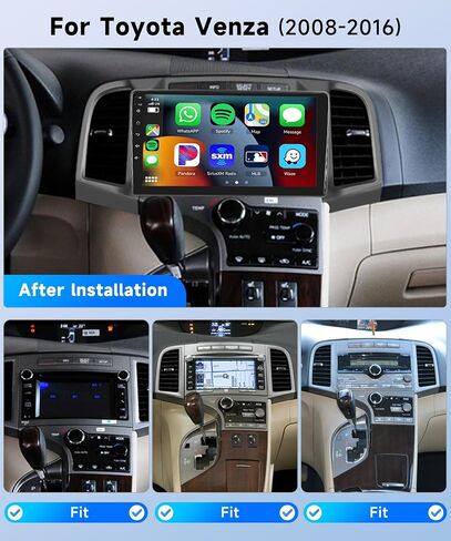【8Core 4+64G】 for Toyota Venza 2008-2016 Android Car Stereo with Wireless Carplay Android Auto, 9" HD 1280 * 720P IPS Touchscreen Car Radio with GPS WiFi DSP Audio Bluetooth 5.0 SWC Backup Camera in Saudi Arabia