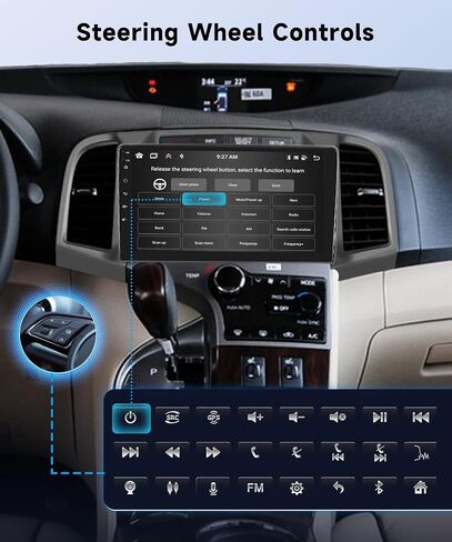【8Core 4+64G】 for Toyota Venza 2008-2016 Android Car Stereo with Wireless Carplay Android Auto, 9" HD 1280 * 720P IPS Touchscreen Car Radio with GPS WiFi DSP Audio Bluetooth 5.0 SWC Backup Camera in Saudi Arabia