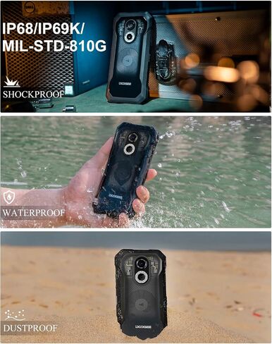 DOOGEE S61 PRO Rugged Smartphone (2022) - 20MP Night Vision Unlocked Android Phones - 8GB+128GB - Android 12 - IP68 Waterproof Rugged Phone Outdoor- 5180mAh Battery - 6.0" IPS HD- Dual SIM 4G - NFC in Saudi Arabia