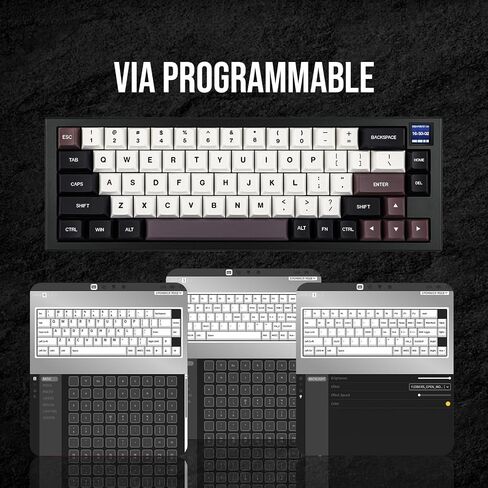 EPOMAKER MS68 Wireless Gaming Keyboard with 0.85" Screen, CNC Aluminum Alloy Mechanical Keyboard, Bluetooth 5.0/2.4ghz/Wired Hot Swappable Custom Keyboard (Black, Wisteria Linear Switch) in Saudi Arabia