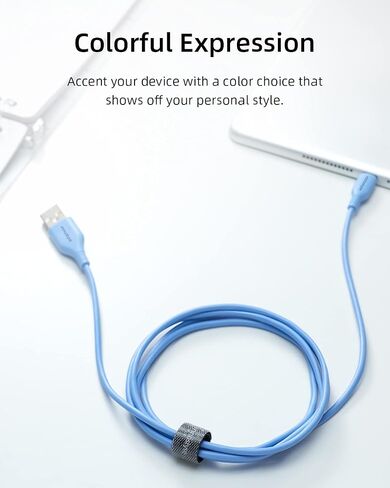 USB A to Lightning Cable [MFi Certified], 4.9FT Fast Charging Cable for iPhone 14 13 12 11 Pro Max MiniX XS XR iPad Airpods, High Speed Data Sync Transfer Cord (Blue) in Saudi Arabia