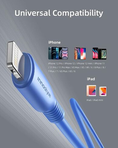 USB A to Lightning Cable [MFi Certified], 4.9FT Fast Charging Cable for iPhone 14 13 12 11 Pro Max MiniX XS XR iPad Airpods, High Speed Data Sync Transfer Cord (Blue) in Saudi Arabia
