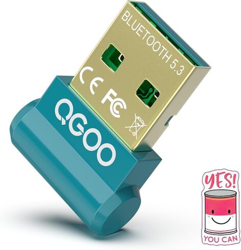 USB Bluetooth Adapter for PC - QGOO Bluetooth Dongle 5.3 EDR, Wireless Bluetooth Receiver for Desktop Computer Laptop Bluetooth Windows 8.1/10/11（green-207） in Saudi Arabia