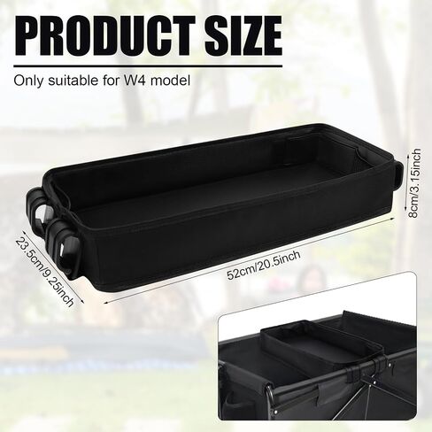 Stroller Tray for Wonderfold W4, 20.5x9.25x3.15 inch Stroller Snack Tray Kids Cup Holder Double Sided Black Stroller Accessories, Leather Sides Easy to Clean, Convenient for Traveling Outdoors in Saudi Arabia