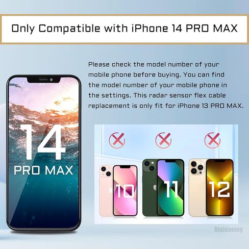for iPhone 14 PRO MAX Infrared Laar Sensor Flex Cable Replacement 14PROMAX Radar Scanner Flex Part with Fix Tool Crowbar and Tweezers A2651 A2893 A2894 A2895 A2896 in Saudi Arabia