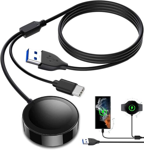 شاحن ساعة لهاتف سامسونج جالاكسي 5 4 3، [2 في 1] كابل شحن متعدد الساعات USB نوع C سلك كابل 3.3FT، متوافق مع ساعة سامسونج جالاكسي 5 4 3/ Active 1/2، S20/ 10/9/ 8 ونوع آخر أجهزة ج in Kuwait