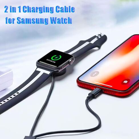شاحن ساعة لهاتف سامسونج جالاكسي 5 4 3، [2 في 1] كابل شحن متعدد الساعات USB نوع C سلك كابل 3.3FT، متوافق مع ساعة سامسونج جالاكسي 5 4 3/ Active 1/2، S20/ 10/9/ 8 ونوع آخر أجهزة ج in Kuwait