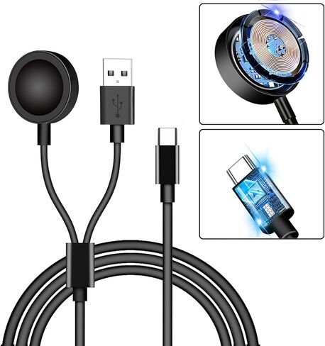 شاحن ساعة لهاتف سامسونج جالاكسي 5 4 3، [2 في 1] كابل شحن متعدد الساعات USB نوع C سلك كابل 3.3FT، متوافق مع ساعة سامسونج جالاكسي 5 4 3/ Active 1/2، S20/ 10/9/ 8 ونوع آخر أجهزة ج in Kuwait