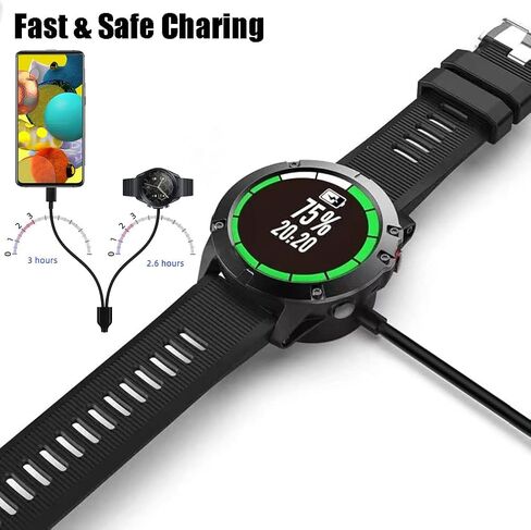 شاحن ساعة لهاتف سامسونج جالاكسي 5 4 3، [2 في 1] كابل شحن متعدد الساعات USB نوع C سلك كابل 3.3FT، متوافق مع ساعة سامسونج جالاكسي 5 4 3/ Active 1/2، S20/ 10/9/ 8 ونوع آخر أجهزة ج in Kuwait