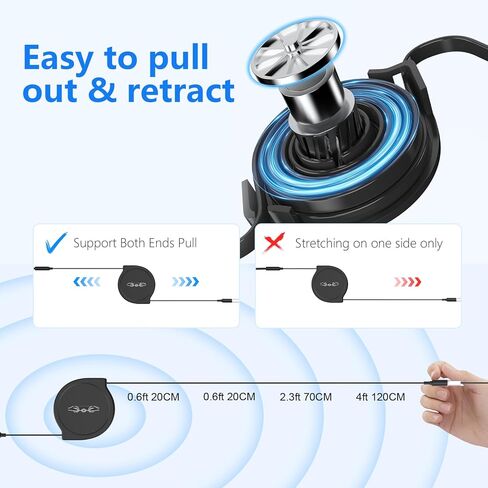 كابل شحن متعدد 3 في 1 قابل للسحب USB إلى شاحن iWatch اللاسلكي المغناطيسي / Lightning / USB C سلك شاحن متوافق مع Apple Watch SeriesSE/9/8/7/6/5/4/3/2/1/iPhone 15/14/ 13/12/آيباد/-4FT in Kuwait