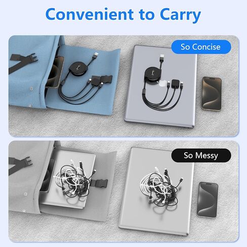 كابل شحن متعدد 3 في 1 قابل للسحب USB إلى شاحن iWatch اللاسلكي المغناطيسي / Lightning / USB C سلك شاحن متوافق مع Apple Watch SeriesSE/9/8/7/6/5/4/3/2/1/iPhone 15/14/ 13/12/آيباد/-4FT in Kuwait