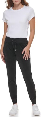 Calvin Klein Women's Misses Comfortable Jogger Everyday Velour Drawstring Pant in Saudi Arabia