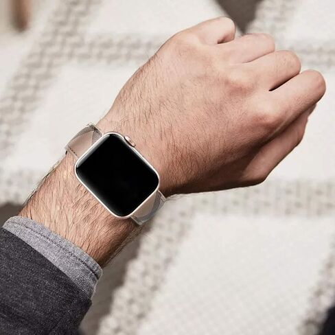 سوار فاخر مصمم متوافق مع ساعة Apple 38 مم 40 مم 41 مم 42 مم 44 مم 45 مم 49 مم للرجال والنساء، أساور معصم بديلة من الجلد البيج المنقوش الفاخر حزام قابل للتعديل لـ iWatch SE Ultra 9 8 7 6 5 4 3 2 1 in Saudi Arabia