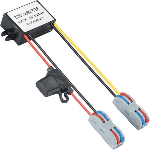 DC 24V/36V/48V to 12V Step Down Converter,17-60V Buck to 12V 3A 36W Voltage Converter Module, 20V 22V 32V to 12V Step Down Voltage Transformer IP67 Waterproof Adapter for monitoring system,Truck in Kuwait