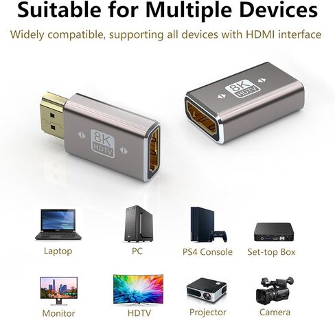 محول HDMI ذكر إلى أنثى 8K، محول HDMI زاوية يسار/يمين 90 درجة، موسع HDMI بزاوية أعلى/أسفل، موصل HDMI ذكر إلى ذكر وأنثى إلى أنثى (7 عبوات) in Kuwait
