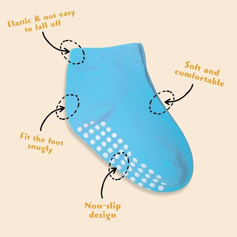 Baby Anti Slip Socks Baby Socks with Grips Baby Walker Socks Toddler Socks Non Slip Grip Baby Grip Socks for Boy Girls Infant 12-24 Months in Saudi Arabia