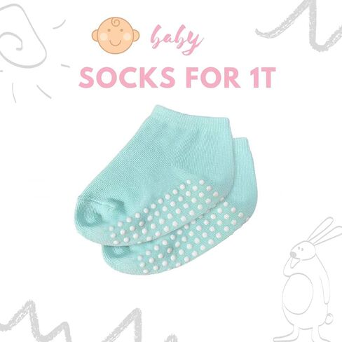Baby Anti Slip Socks Baby Socks with Grips Baby Walker Socks Toddler Socks Non Slip Grip Baby Grip Socks for Boy Girls Infant 12-24 Months in Saudi Arabia
