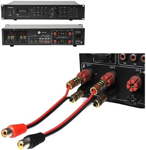 (عبوة من قطعتين) قابس الموز إلى محول RCA فونو، بطول 6 بوصات، موصل صوت ستيريو ثنائي القناة لأنظمة المسرح المنزلي، نحاس مطلي بالذهب in Saudi Arabia