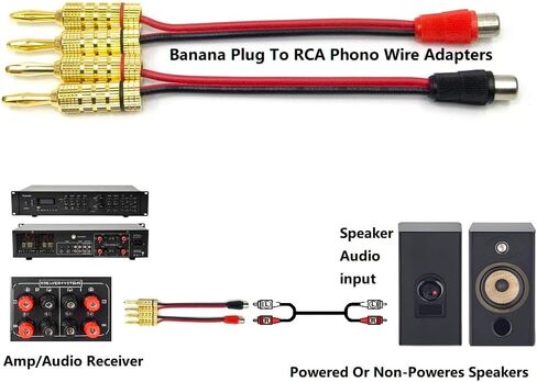 (عبوة من قطعتين) قابس الموز إلى محول RCA فونو، بطول 6 بوصات، موصل صوت ستيريو ثنائي القناة لأنظمة المسرح المنزلي، نحاس مطلي بالذهب in Saudi Arabia