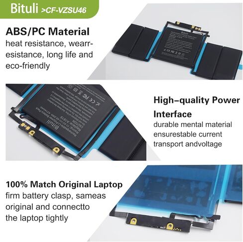 بطارية كمبيوتر محمول بديلة A1706 A1819 متوافقة مع Mac Book Pro 13 بوصة [أواخر عام 2016، منتصف عام 2017]، EMC 3071 3163 [11.41 فولت/4320 مللي أمبير] in Kuwait