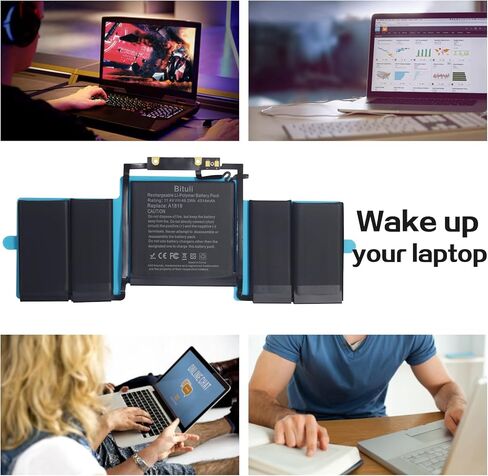 بطارية كمبيوتر محمول بديلة A1706 A1819 متوافقة مع Mac Book Pro 13 بوصة [أواخر عام 2016، منتصف عام 2017]، EMC 3071 3163 [11.41 فولت/4320 مللي أمبير] in Kuwait