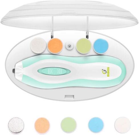 Bubos Baby Nail Trimmer Electric with 10 Grinding Heads, Safe Baby Nail file with LED Light, Polish Grooming Kit for Newborn Infant Toddler Kids in Saudi Arabia