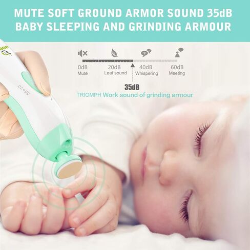 Bubos Baby Nail Trimmer Electric with 10 Grinding Heads, Safe Baby Nail file with LED Light, Polish Grooming Kit for Newborn Infant Toddler Kids in Saudi Arabia