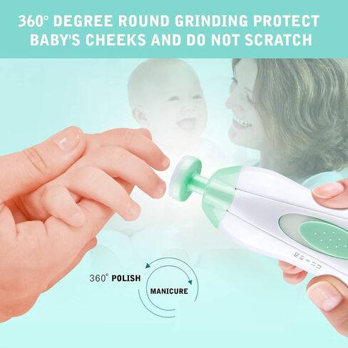 Bubos Baby Nail Trimmer Electric with 10 Grinding Heads, Safe Baby Nail file with LED Light, Polish Grooming Kit for Newborn Infant Toddler Kids in Saudi Arabia