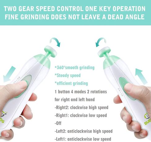 Bubos Baby Nail Trimmer Electric with 10 Grinding Heads, Safe Baby Nail file with LED Light, Polish Grooming Kit for Newborn Infant Toddler Kids in Saudi Arabia