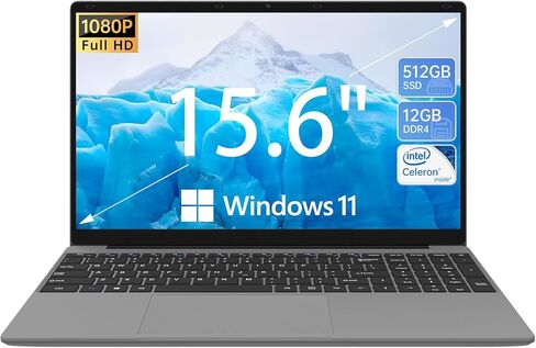 كمبيوتر محمول ApoloSign مقاس 15.6 بوصة، كمبيوتر محمول يعمل بنظام التشغيل Windows 11 مع ذاكرة وصول عشوائي سعتها 12 جيجابايت ومحرك أقراص SSD سعة 512 جيجابايت، وشاشة FHD IPS 1920x1200، ومعالج Celeron N5095 رباعي النواة (يصل إلى 2.8 جيجا هرتز)، 2.4 جيجا+5 جيج in Kuwait